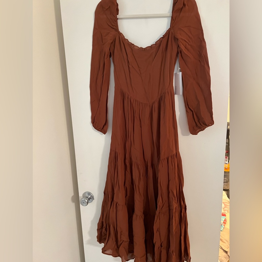 Reformation brown dress new with tags
